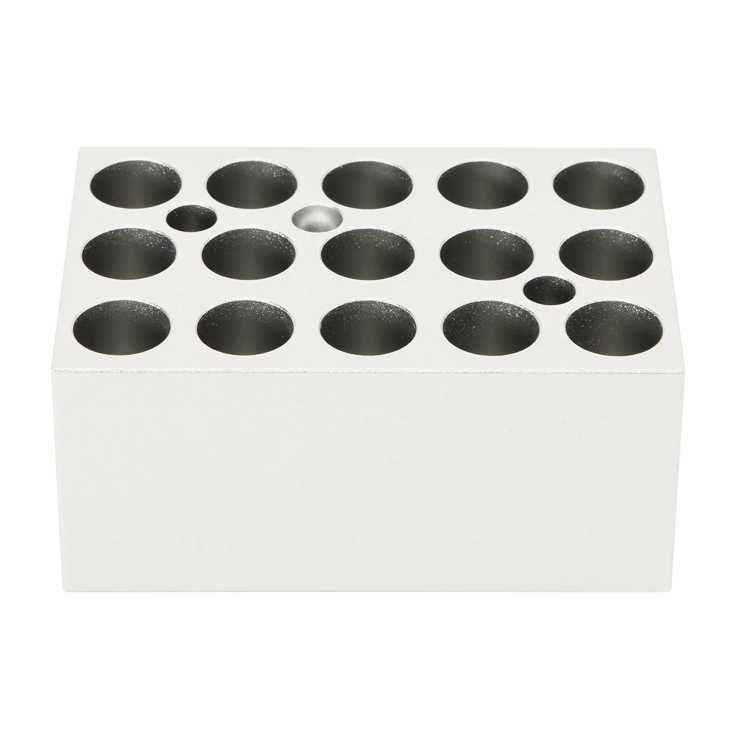 Heating block, used for 1.5mL tubes, 15 holes(cone bottom),Accessories of Mini dry bath 18900416