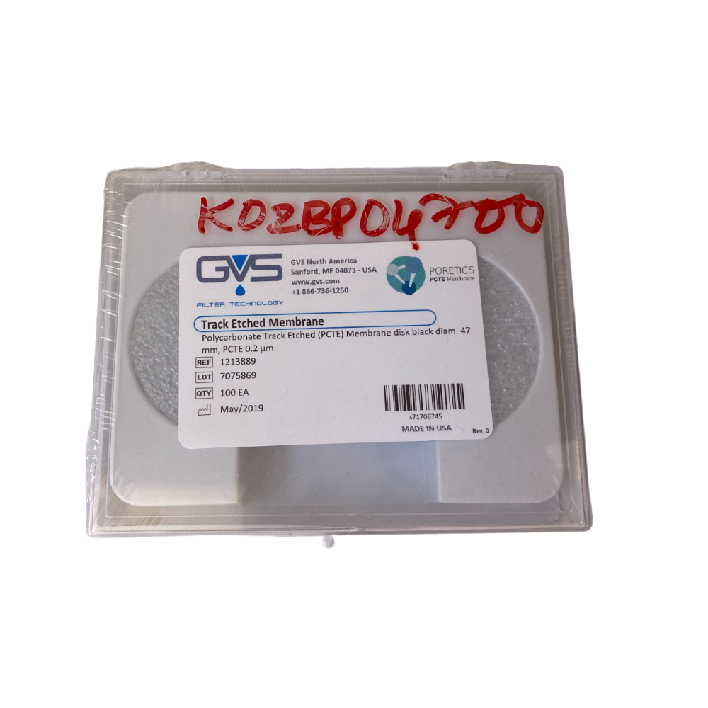 Membrane Filter PC 0.2um 47mm Black Non-sterile box100 K02BP04700