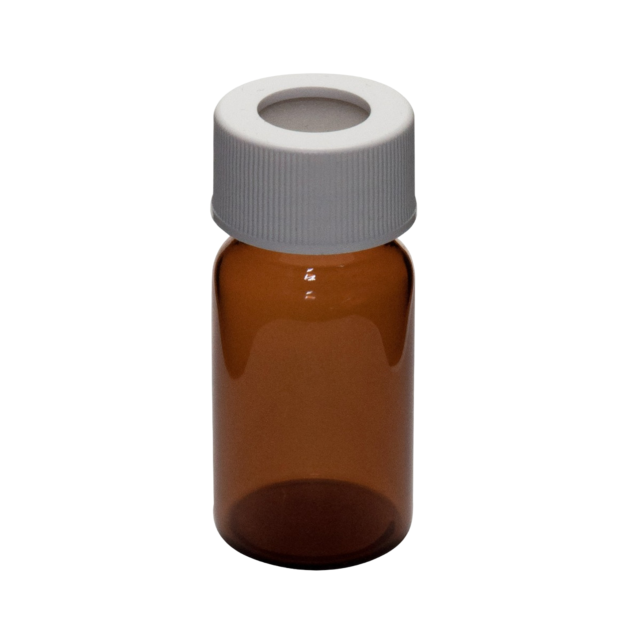Precleaned - 20mL Amber Vial,  24-414mm Open Top White Polypropylene Closure,  .125" PTFE/Silicone Lined 9A-106-2