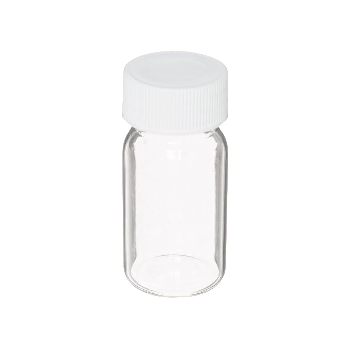 Precleaned & Certified - 20mL Clear Vial, 24-400mm Solid Top White PP Closure, 0.100" PTFE/Sil Lined , 9-084-3