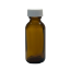 Picture of 1 oz, 30mL Amber Boston Round, 31x79mm, 20-400mm Thread,  Polypropylene Closure, F217 Lined D0168-1