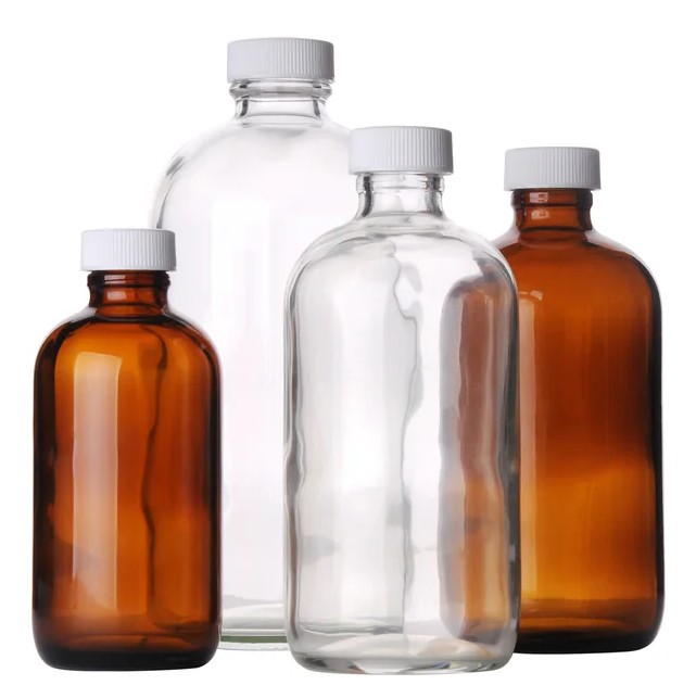 16 oz, 500mL Clear Boston Round, 75x168mm, 28-400mm Thread, Polypropylene Closure, Unlined D0154-16
