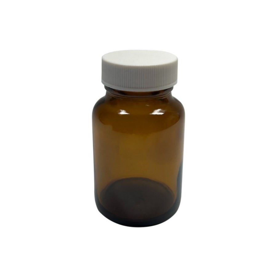 1 oz, 30cc Amber Packer, 36x65mm, 28-400mm Thread, Polypropylene Closure, Unlined D0178-1
