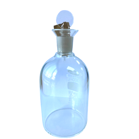 BOD Bottle 300ml, white printing, Boro 3.3 with stopper , pk6, MS 1418.100.03