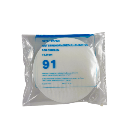 Picture of Grade 91 Qualitative Filter Paper Wet-Strengthened, circle, 110 mm (subdivided into 100) 1091-110