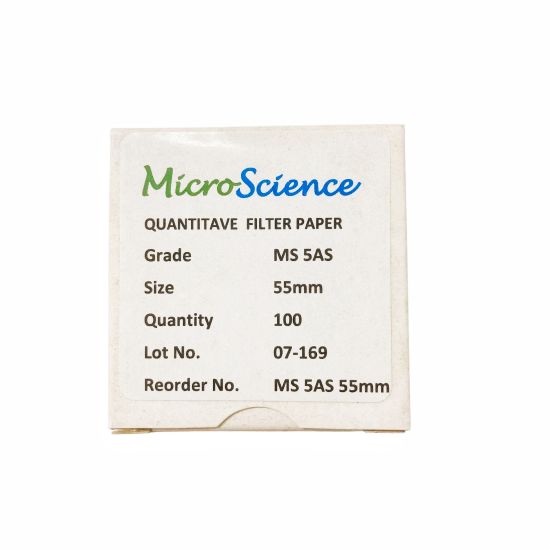Picture of Quantitative Filter Paper 5AS 55mm, Ashless slow flow Box100 MS 5AS 55mm