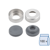 Picture of Crimp closure, N 20, alu., center hole, Bromobutyl stopper, gray, unassembled  70237.2