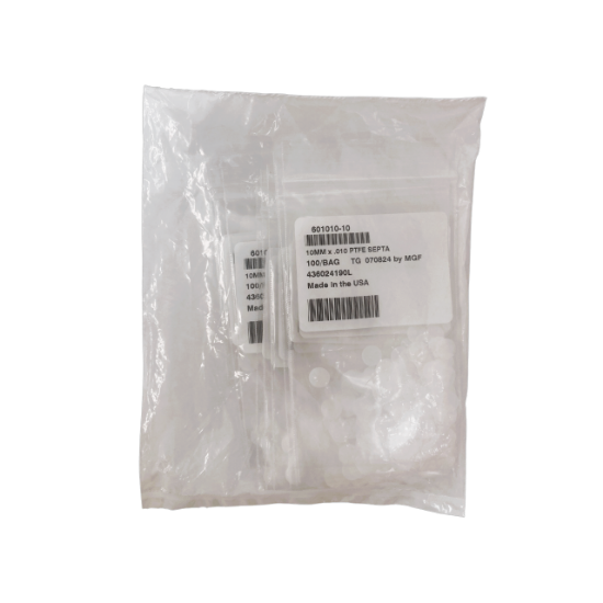 Picture of 10mm x 0.010" White PTFE Septa 601010-10