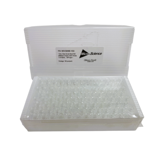 Picture of 2.0mL Clear Vial, 12x32mm, with White Graduated Spot, 8-425mm Thread MSV32008E-1232(100)