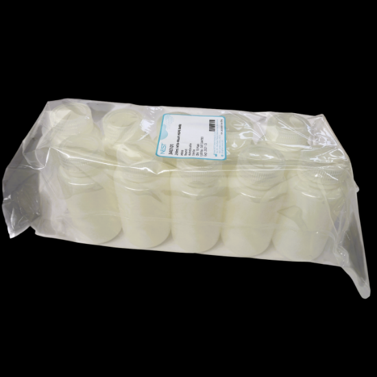 Picture of 250 mL Round HDPE Storage Bottle, Natural White, HDPE, Wide Mouth, Sterile, 10/pk, 100/cs 340101