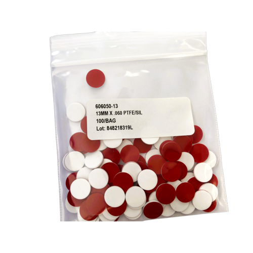 13mm x 0.060" Red PTFE/Silicone Septa 606050-13
